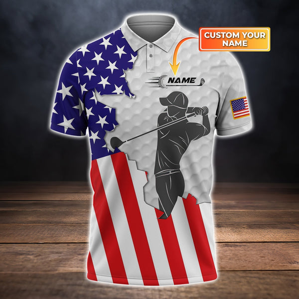 Maxcorners Golf Amrican Customized Name 3D Shirt