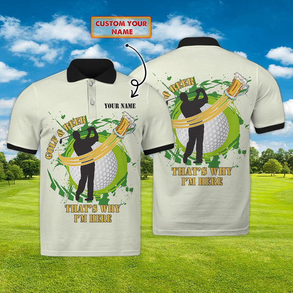 Maxcorners Golf And Beer Customized Name 3D Shirt