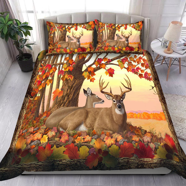 Maxcorners Deer Autumn Forest Bedding Set