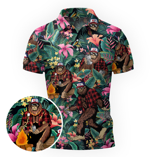 Maxcorners Bigfoot’s Tropical Beer Retreat Golf Polo Shirt