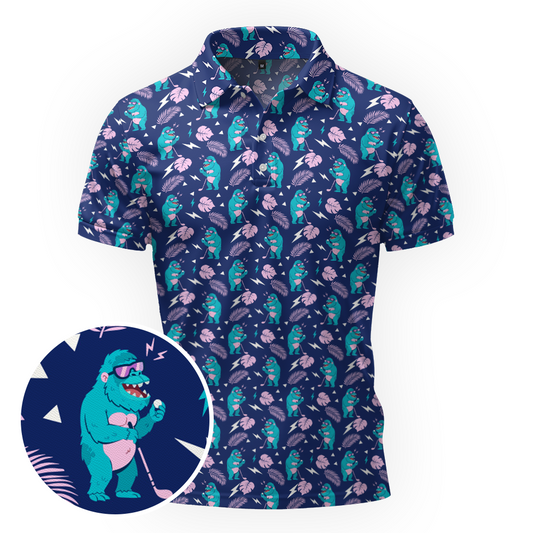 Maxcorners Midnight Party Golfer Golf Polo Shirt