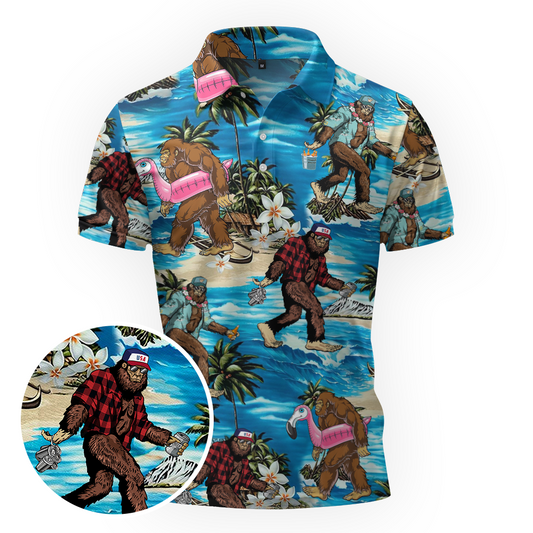 Maxcorners Bigfoot Island Getaway Golf Polo Shirt