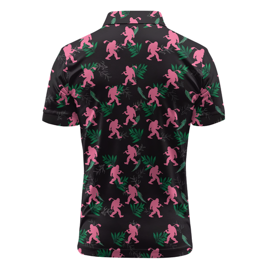 Maxcorners Pink Tropic Afterdark Golf Polo Shirt