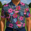 Maxcorners Sasquatch Loves Pink Floaties Golf Polo Shirt