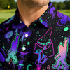 Maxcorners Psychedelic Bigfoot Night Golf Polo Shirt