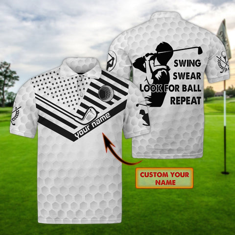 Maxcorners Golf White Swing Customized Name 3D Shirt