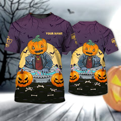 Maxcorners Halloween Skull DJ Party Personalized 3D All Over Printed Shirt