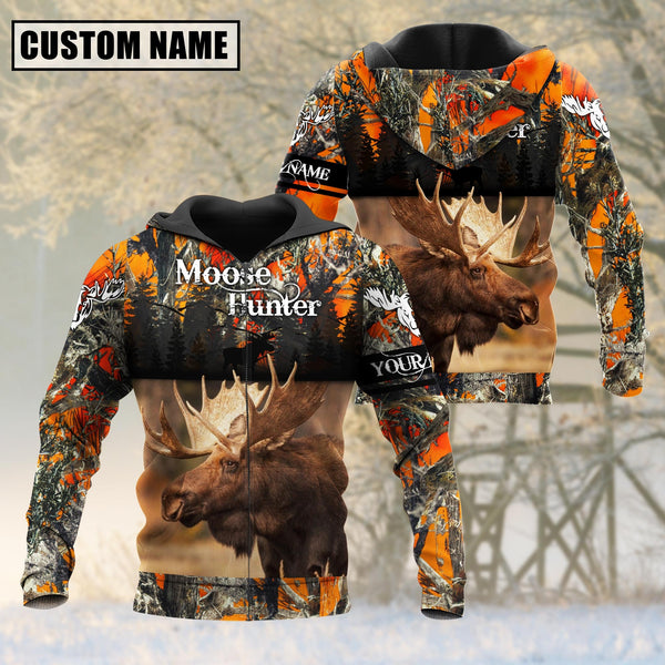 Maxcorners Custom Name Moose Hunting Shirt 3D All Over Printed Clothes