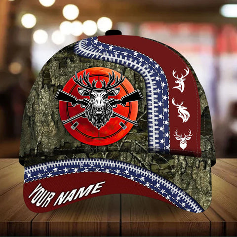 Maxcorners The Best Love Deer Hunting Personalized Hats 3D Multicolored