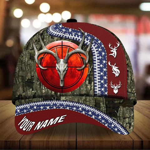 Maxcorners Premium Unique Skull Deer Hunting Personalized Hats 3D Multicolored