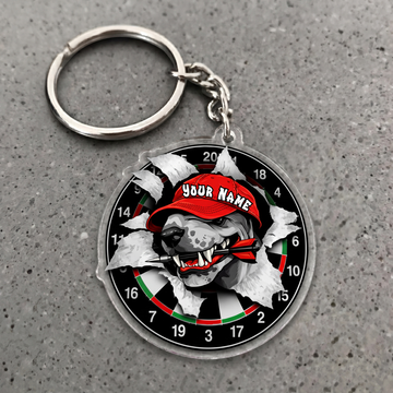 Maxcorners Bulldog Breakthrough Darts Personalized Name Keychain