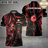 Maxcorners Eagle Bowling Tribal Gold Black Personalized Name Team Name Polo Shirt (5 colors)