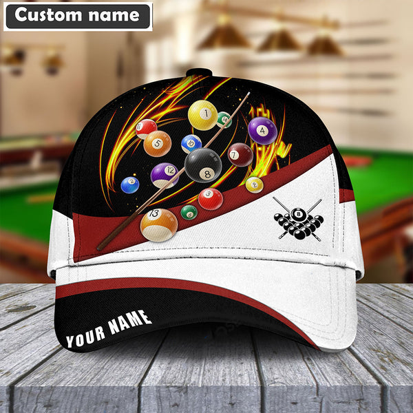 Maxcorners Billiards Red & White Personalized Name Cap