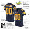 Maxcorners Custom Navy Gold-White Mesh Authentic Classic Football Jersey LM2605