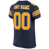 Maxcorners Custom Navy Gold-White Mesh Authentic Classic Football Jersey LM2605