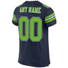 Maxcorners Custom Navy Neon Green-White Mesh Authentic Football Jersey LM2605