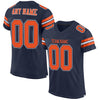 Maxcorners Custom Navy Orange-White Mesh Authentic Football Jersey LM2605