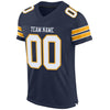 Maxcorners Custom Navy White-Gold Mesh Authentic Football Jersey LM2605