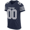 Maxcorners Custom Navy Gray-White Mesh Authentic Football Jersey LM2605