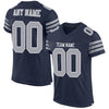 Maxcorners Custom Navy Gray-White Mesh Authentic Football Jersey LM2605