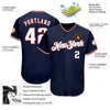 Maxcorners Custom Navy White-Red Authentic Baseball Jersey LM2605