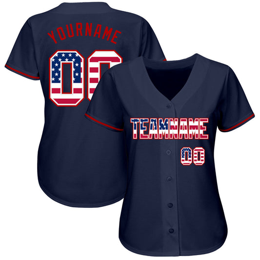 Maxcorners Custom Black Vintage USA Flag-Cream Premium 3D Baseball Jerseys LM0210