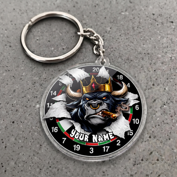 Maxcorners King Gorilla Darts Personalized Name Keychain