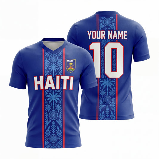 Maxcorners Haiti Football Fan Personalized 3D Jersey Shirt Custom Name Number Soccer Lover Gift Idea