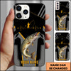 Maxcorners Fishing Heartbeat Angler Silhouette Design Personalized Name Phone Case (10 Fish Species)