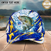 Maxcorners Fishing Lightning Splash Blue Pattern Personalized Name Classic 3D Cap (9 Breeds)