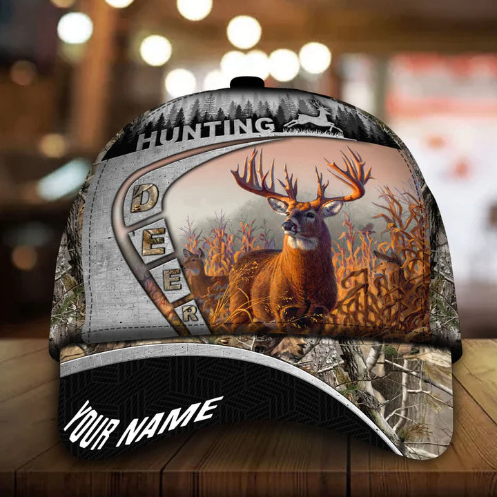 Maxcorners Premium Unique Cool Deer Hunting Personalized Hats 3D Multicolored