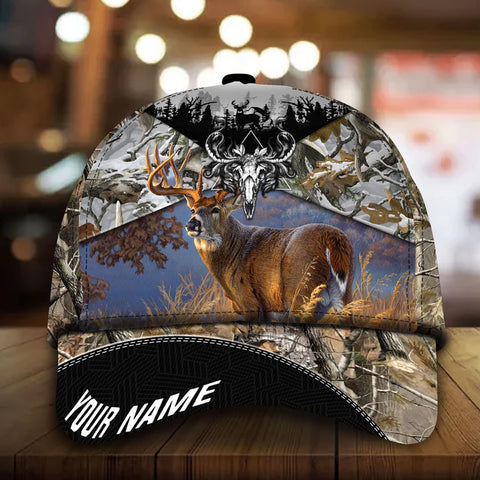 Maxcorners Premium Unique Cool Deer Hunting Personalized Hats 3D Multicolored