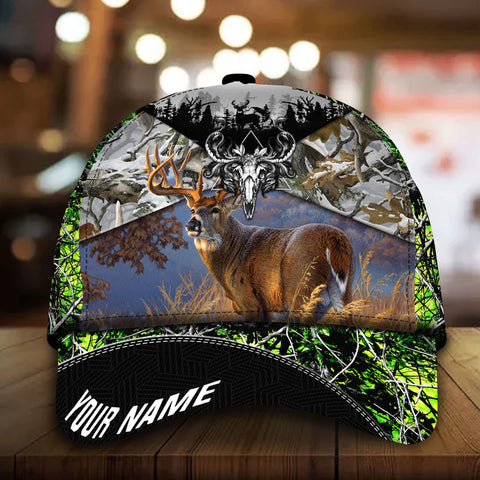 Maxcorners Premium Unique Cool Deer Hunting Personalized Hats 3D Multicolored