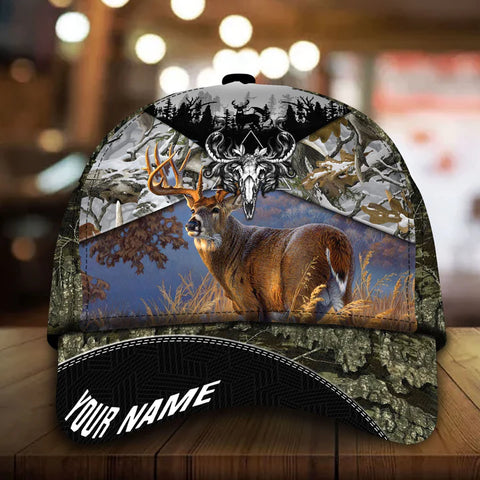 Maxcorners Premium Unique Cool Deer Hunting Personalized Hats 3D Multicolored