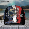 Maxcorners Fishing Paint Scratch American Flag Pattern Sport Pattern Personalized Name 3D Cap (11 Breeds)
