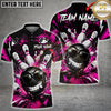 Maxcorners Bowling Skull Ball Strike Multi Options Personalized Name, Team Name 3D Shirt