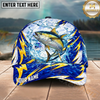 Maxcorners Fishing Lightning Splash Blue Pattern Personalized Name Classic 3D Cap (9 Breeds)