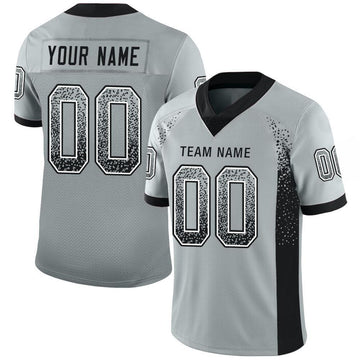 Maxcorners Custom Silver Black-White Drift Fashion Football Jersey LM2605