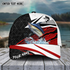 Maxcorners Fishing Red White Pattern Sport Pattern Personalized Name 3D Cap (11 Breeds)