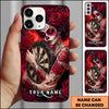 Maxcorners Sugar Skull Girl Dartboard Rose Tattoo Art Multicolor Options Personalized Name 3D Phonecase