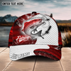 Maxcorners Fishing Red Dark Pattern Sport Pattern Personalized Name 3D Cap (11 Breeds)