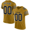 Maxcorners Custom Old Gold Black-White Mesh Authentic Football Jersey LM2605