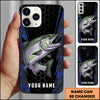 Maxcorners Fishing 3D Realistic Honeycomb Tech Background Personalized Name Phone Case (10 Fish Species)
