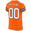 Maxcorners Custom Orange White-Navy Mesh Authentic Classic Football Jersey LM2605