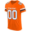 Maxcorners Custom Orange White-Navy Mesh Authentic Football Jersey LM2605