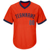 Maxcorners Custom Orange Navy-White Authentic Throwback Rib-Knit Baseball Jersey Shirt LM2605