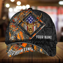 Maxcorners Deer Hunting Diamond Window US Flag Pattern 3D Multicolor Personalized Cap