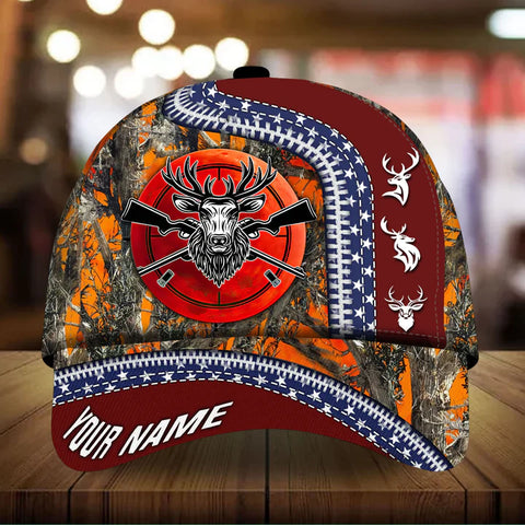 Maxcorners The Best Love Deer Hunting Personalized Hats 3D Multicolored