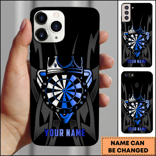 Maxcorners Crown Dartboard King Gold Black Premium Style Multicolor Options Personalized Name 3D Phonecase