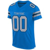 Maxcorners Custom Panther Blue Light Gray-Black Mesh Authentic Football Jersey LM2605
